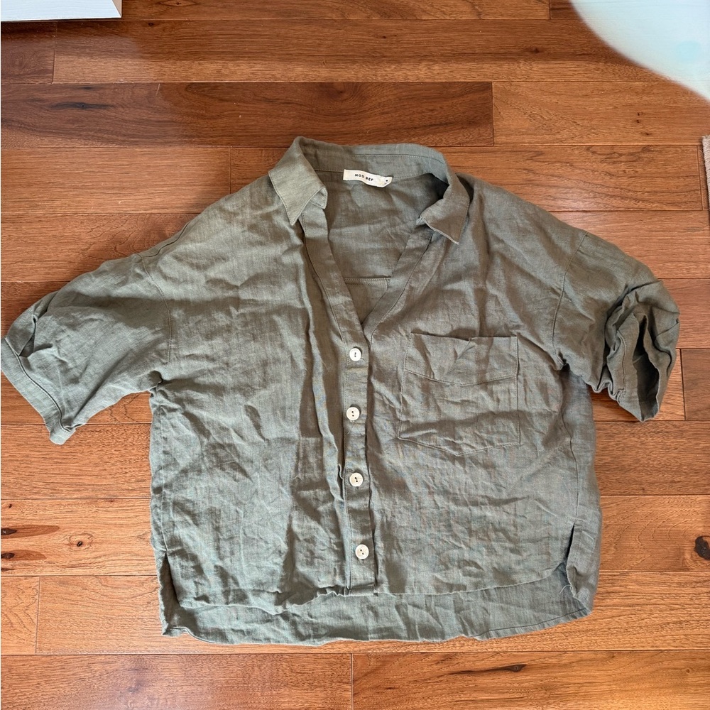 Mod Ref Olive Button Down Shirt - image 1